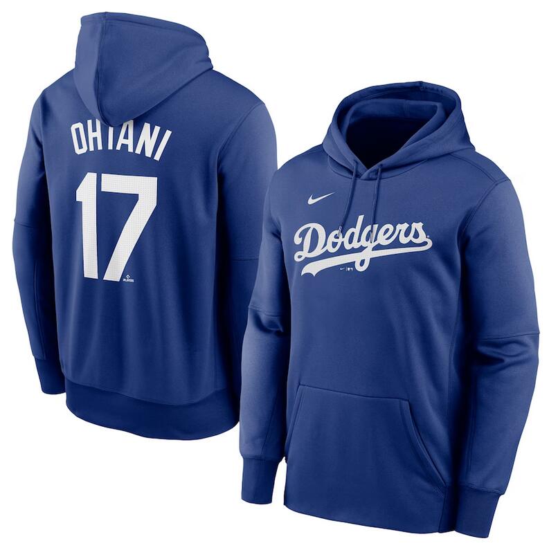 Los Angeles Dodgers #17 Shohei Ohtani Royal Name & Number Pullover Hoodie